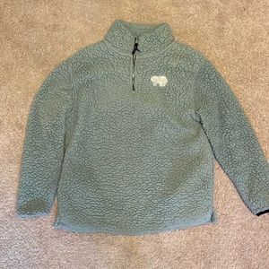 ivory ella fuzzy blue/green sweatshirt